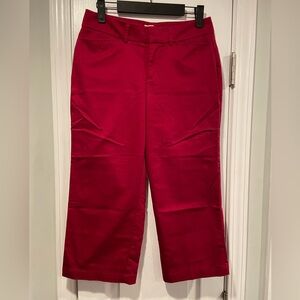 Dockers Size 4P Pink Ideal Fit Cropped Capri Chino Pants Cotton Blend Stretch